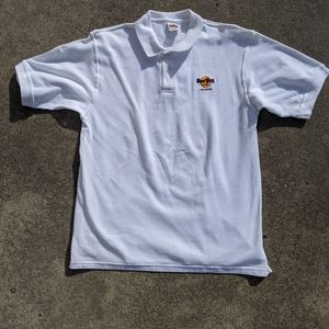 Hard Rock Cafe Las Vegas Mens Polo Shirt White‎
